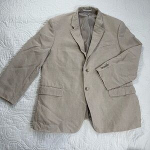 John W. Nordstrom‎ 100% Linen 2-Button Beige  Made in Italy Blazer Men’s 46R EUC